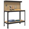 vidaXL Arbeidsbenker med hylle Svart 114 x 54 x 145 cm Konstruert tre