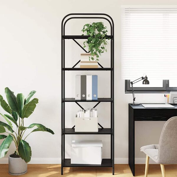 vidaXL Bokhylle Svart Eik 60 x 30 x 183 cm Konstruert tre