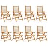 vidaXL Klappstoler i beige, heltre akasie, 8 stk.