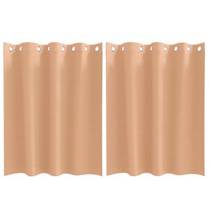 vidaXL M&oslash;rkleggende Gardiner med Ringer 2 stk. Lys Brun 140 x 140 cm