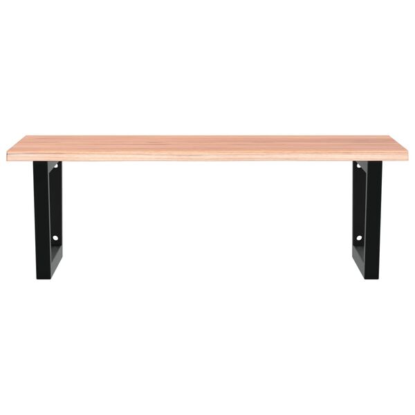 vidaXL Servanthylle veggmontert st&aring;l og heltre eik