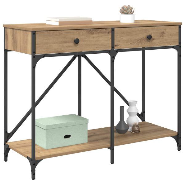 vidaXL Konsollbord Artisan Eik 100 x 39 x 78,5 cm Konstruert tre