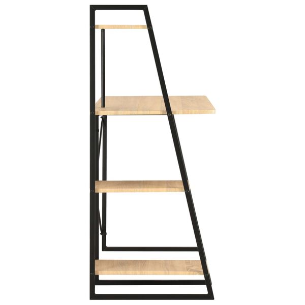 vidaXL Skrivebord med hylle svart og eik 102x50x117 cm