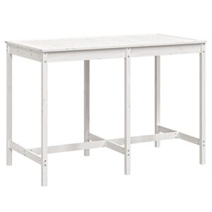 vidaXL Hagebord hvit 159,5x82,5x110 cm heltre furu