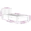 vidaXL Sengeramme hvit heltre 75x190 cm Small Single