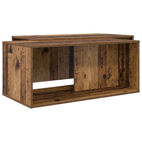 vidaXL Kaffebord Sett 2 pcs Gammelt tre Konstruert tre