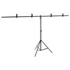 vidaXL Bakgrunnsstativ T-form svart 201x60x(70-200) cm