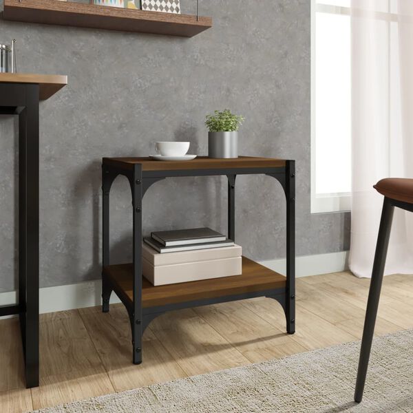 vidaXL TV-benk brun eik 40x33x41 cm konstruert tre og stål