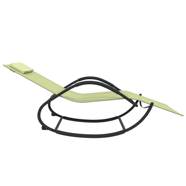 vidaXL Gyngende solseng kremhvit st&aring;l og textilene