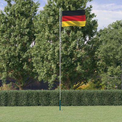 vidaXL Tysk flagg og stang 6,23 m aluminium