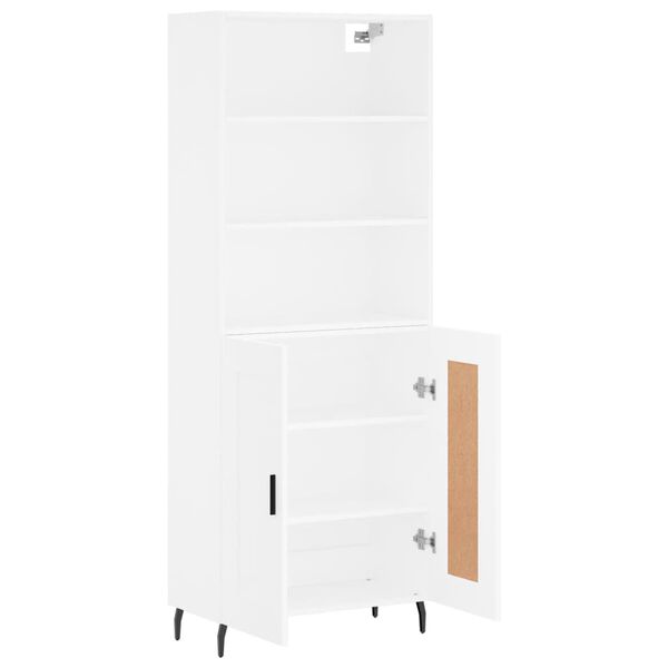 vidaXL Highboard hvit 69,5x34x180 cm konstruert tre