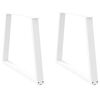vidaXL Spisebordben V-formet 2 stk hvit 100x(72-73,3) cm st&aring;l