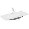 vidaXL Innebygd vask med kran 91x39x18 cm kreamikk hvit