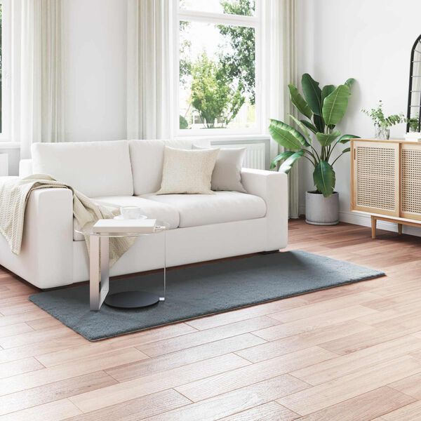 vidaXL Kunstpels Kanin Teppe Olite Antrasitt 80 x 200 cm Polyester