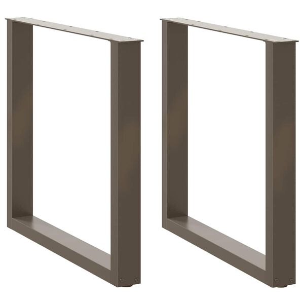 vidaXL Spisebordben U-formet 2 stk naturst&aring;l 80 x (72-73) cm st&aring;l