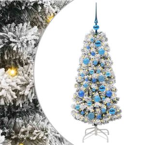 vidaXL Kunstig sammensatt juletre 150 LED-lys Gr&oslash;nn og hvit 120 cm