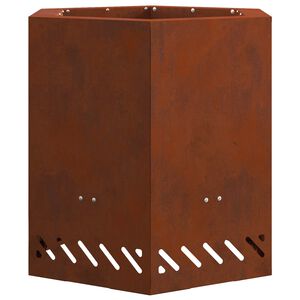 vidaXL R&oslash;ykfri ildsk&aring;l Rusten 48 x 48 x 51 cm Cortenst&aring;l