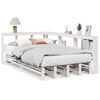 vidaXL Seng med bokhylle uten madrass hvit 120x200 cm heltre furu