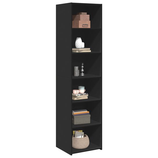 vidaXL Highboard svart 45x41x185 cm konstruert tre