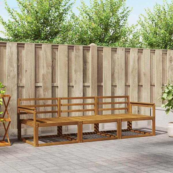 vidaXL Utend&oslash;rs sofa-sett 3 pcs Naturlig Solid akasietre