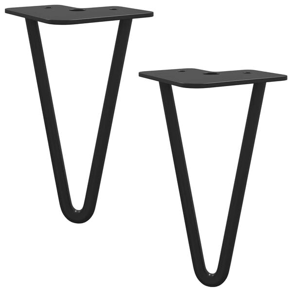 vidaXL M&oslash;belbein 2 pcs Svart 54.1 x 54.1 x 100 mm Jern