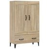 vidaXL Highboard sonoma eik 70x31x115 cm konstruert tre