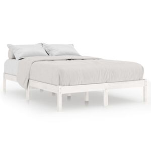 vidaXL Sengeramme hvit heltre furu 140x200 cm