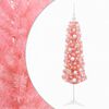 vidaXL Kunstig slankt juletre med julekuler 150 cm 150 LED-lys