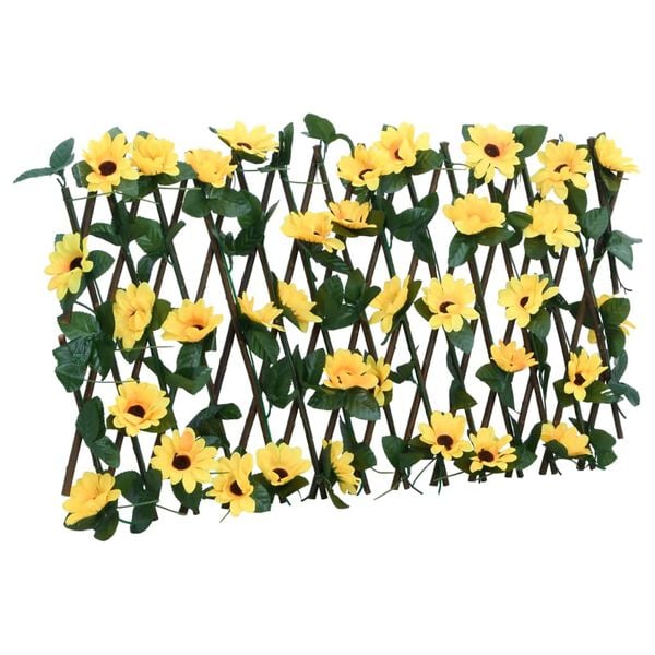 vidaXL Utvidbart espalier med kunstig eføy 5 stk gul 180x20 cm