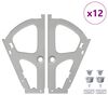 vidaXL Flip Skaphengsel 12 pcs s&oslash;lv 235 x 155 x 30 mm Jern
