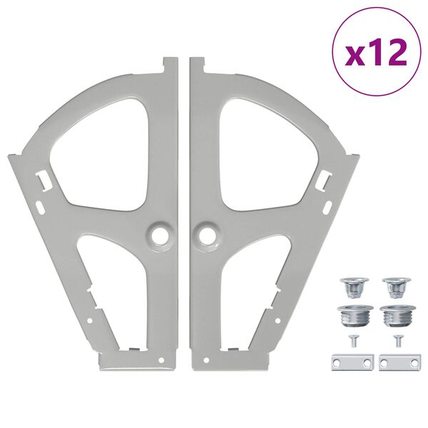 vidaXL Flip Skaphengsel 12 pcs s&oslash;lv 235 x 155 x 30 mm Jern