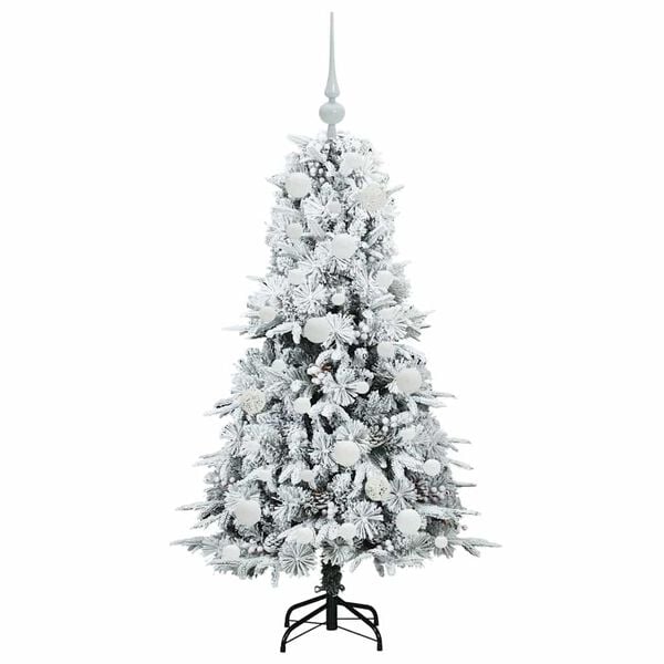 vidaXL Kunstig sammensatt juletre med 150 LED Hvit 120 cm PE og PVC