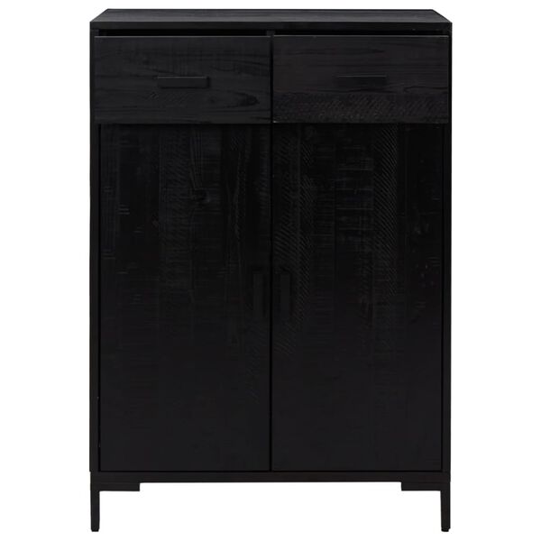 vidaXL Skoskap svart 75x40x110 cm heltre furu