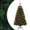 vidaXL Kunstig juletre med julekule 120 cm 150 LED-lys Varmhvit