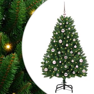 vidaXL Kunstig juletre 120 cm 150 LED-lys Varmhvit PVC og st&aring;l Gr&oslash;nn