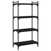 vidaXL Bokhylle 4 etasjer svart 60x30x120 cm konstruert tre