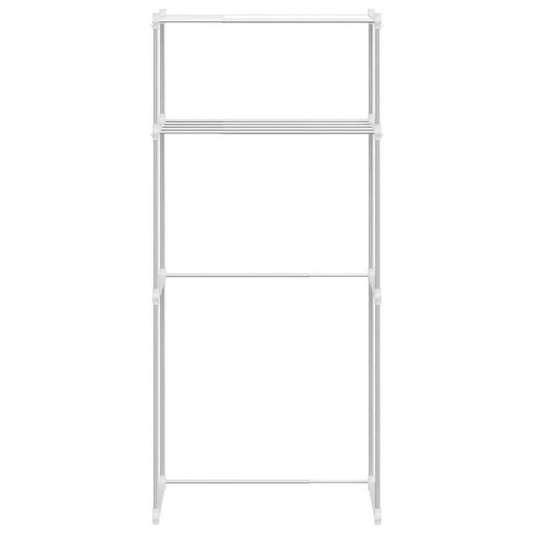 vidaXL Vaskemaskinhylle med hylle Hvit 63 x 27 x 136 cm Aluminium