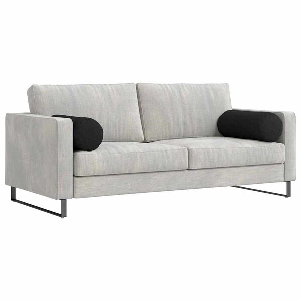 vidaXL Bolster puter 2 pcs Svart Ø 25 x 70 cm stoff