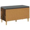 vidaXL Gangbenk med pute med lagring med d&oslash;r R&oslash;kt eik 80 x 38 x 46 cm