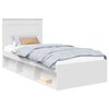vidaXL Sengestamme med hodegjerde Hvit 100 x 200 cm Massiv furu
