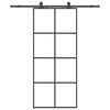 vidaXL Skyved&oslash;r med monteringssett svart 90x205 cm ESG-glass