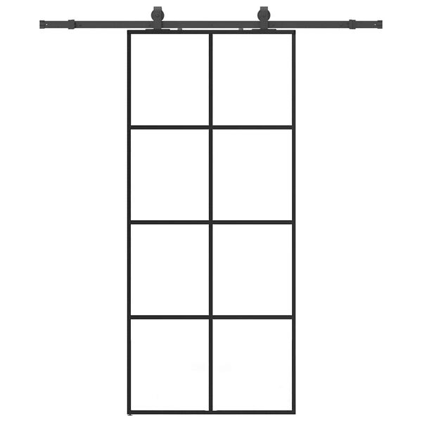 vidaXL Skyved&oslash;r med monteringssett svart 90x205 cm ESG-glass