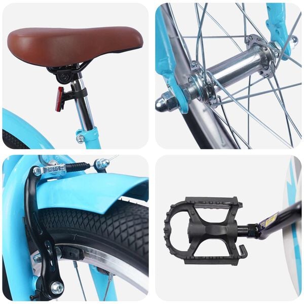 vidaXL Barnesykkel 20 Tommer for 6-11 &aring;r gammel Lys bl&aring;