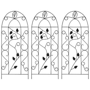 vidaXL Klatreplantestativ 3 stk svart 40x100 cm jern