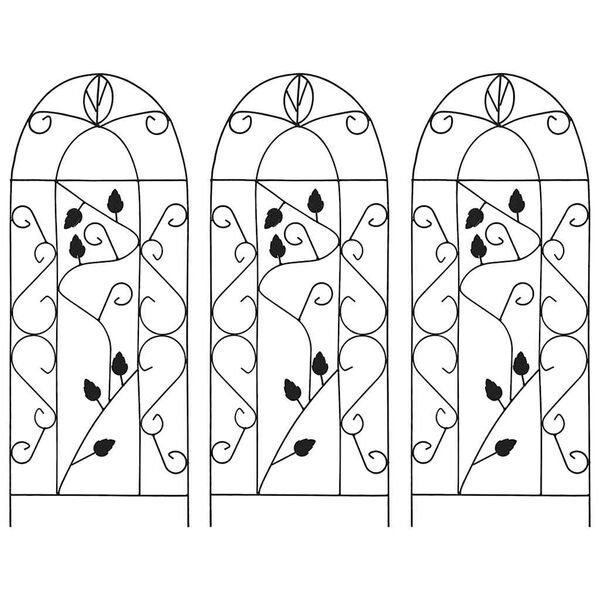 vidaXL Klatreplantestativ 3 stk svart 40x100 cm jern