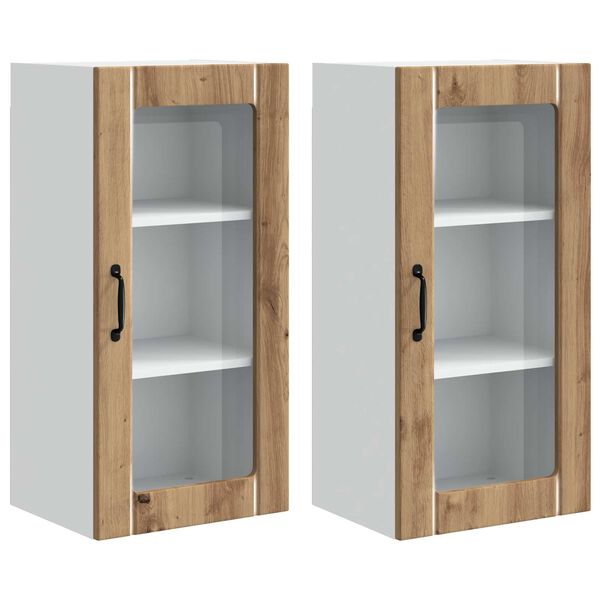 vidaXL Kj&oslash;kkenskap 2 pcs Artisan Eik 40 x 31 x 80 cm Konstruert tre