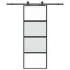 vidaXL Skyved&oslash;r med monteringssett svart 76x205 cm herdet glass