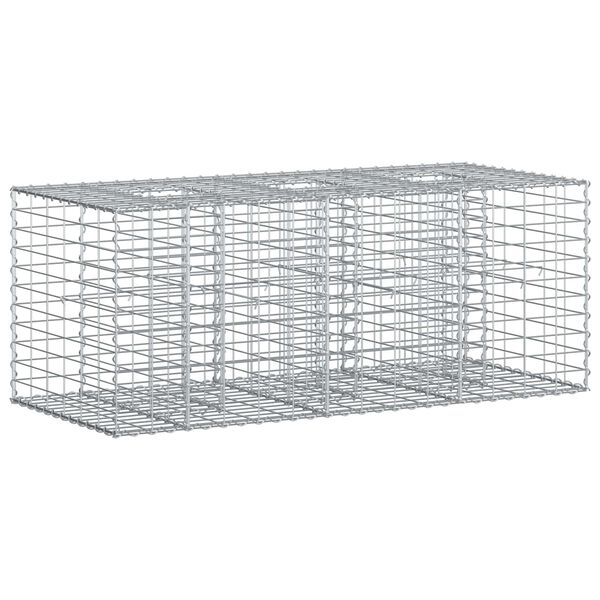 vidaXL Gabion hevet seng s&oslash;lv 140 x 60 x 55 cm Galvanisert St&aring;l