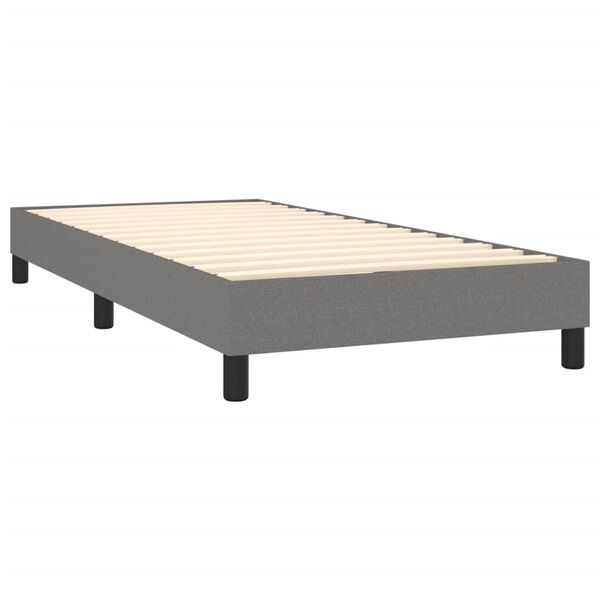 vidaXL Boxspring-sengeramme m&oslash;rkegr&aring; 90x190 cm Single stoff