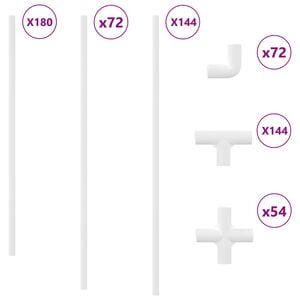 vidaXL PVC R&oslash;r 29 pcs Hvit PP og PE
